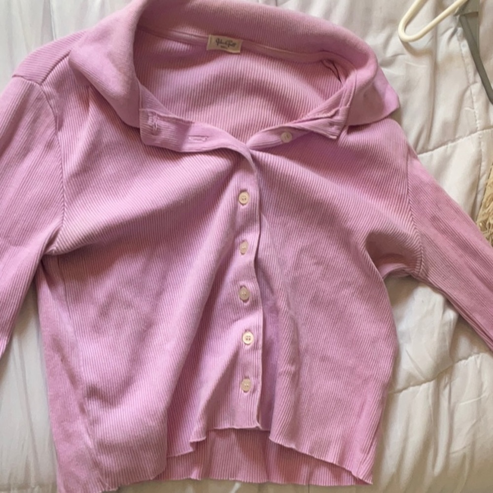 Brandy Melville Brand Cropped Long Sleeve. Pink Size Small Women’s.